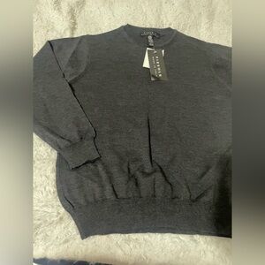 Fiesole Men's Gray Sweater made in Italy 100%merino wool